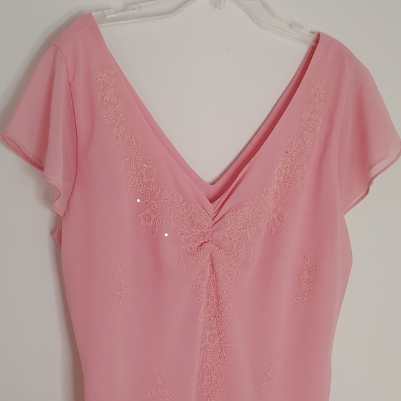 Rory vintage Y2k pink mesh floral maxi dress. Size 2XL - Picture 3 of 15